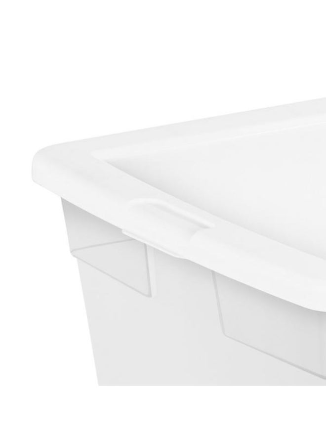 Sterilite Rectangular Stackable Storage Box Clear and White 85.1 Liter 16668004 - Image 2